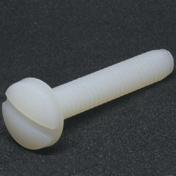1/4"-20 x 1 in Slotted Binding Machine Screw, Plain Nylon 6/6, 25 PK