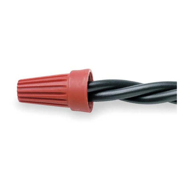 Twist-On Wire Connector, 8 AWG Max, Red, Polypropylene Insulation, 600 V, 250 PK