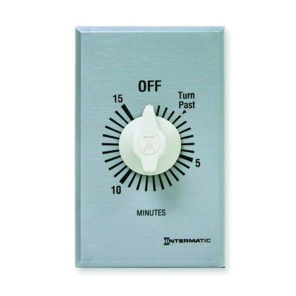 Intermatic Timer,Spring Wound,15 Min,DPST,Silver FF415M