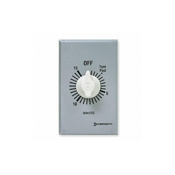 Intermatic Timer,Spring Wound,15 Min,DPST,Silver FF415M