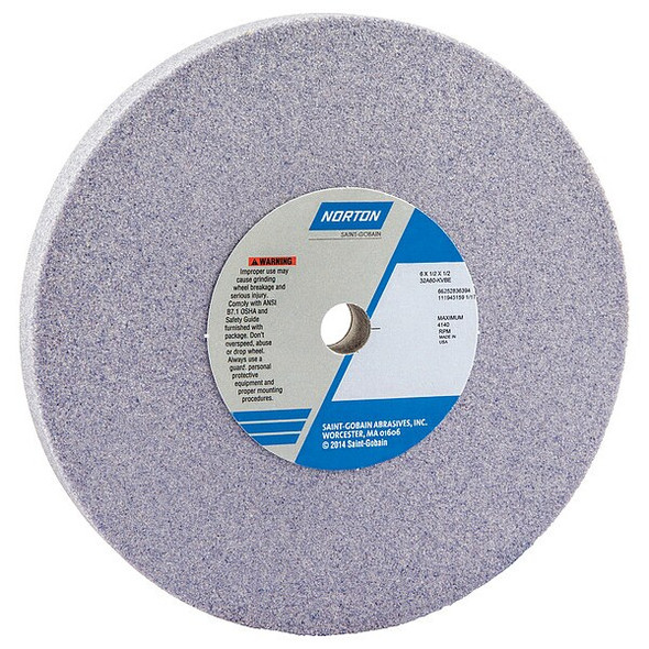Norton Abrasives Grinding Wheel, T1, 6x1/2x1/2, AO, 60G, PK5 66252836394