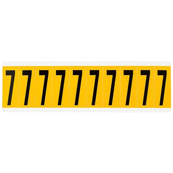 Brady Number Label, 7, 2-1/4in.Hx7/8in.W, Vinyl 1534-7
