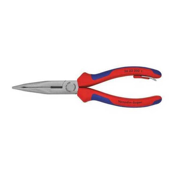 8 in Long Nose Plier,Side Cutter Multi-Component Grip Handle