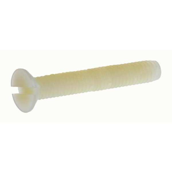 #6-32 x 13/32 in Slotted Flat Machine Screw, Plain Nylon 6/6, 50 PK