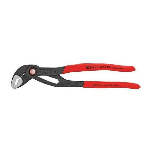 Knipex 10 in V-Jaw Water Pump Plier Serrated, Plastic Grip 87 21 250 SBA