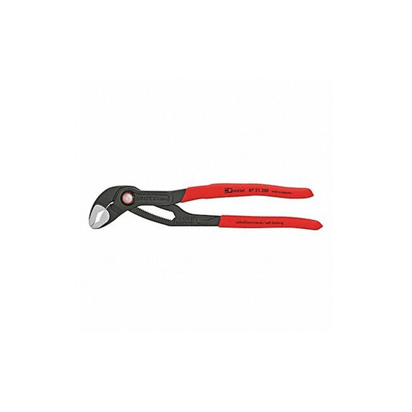 Knipex 10 in V-Jaw Water Pump Plier Serrated, Plastic Grip 87 21 250 SBA