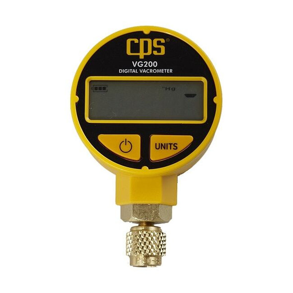 Pro-Set Vacuum Gauge, LCD, Brass, Visual VG200