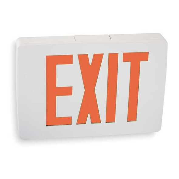 Exit Sign, White, 1 Face(s), LED, Universal Mount, Nickel Cadmium