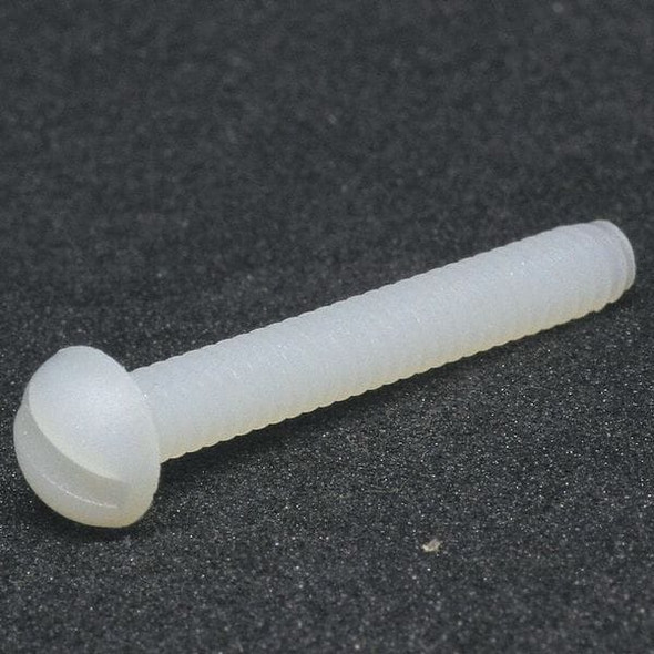 #6-32 x 3/4 in Slotted Round Machine Screw, Plain Nylon 6/6, 50 PK