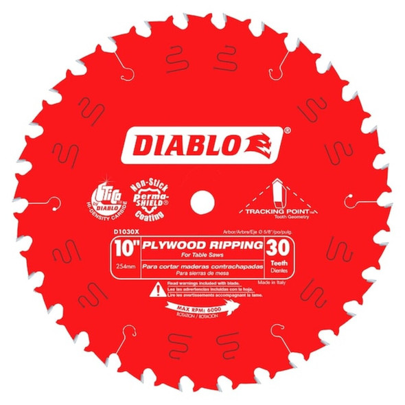 Diablo CircularSawBlade,Carbide,Dia:10" D1030X