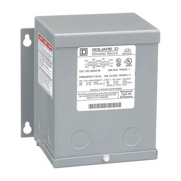 General Purpose Transformer, 500 VA, NEMA 3R, 120/240V AC, 240/480V AC