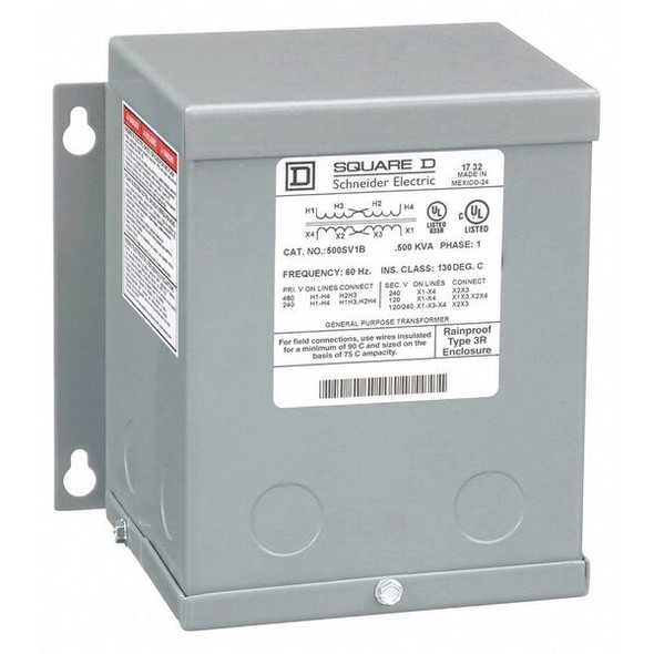 General Purpose Transformer, 500 VA, NEMA 3R, 120/240V AC, 240/480V AC