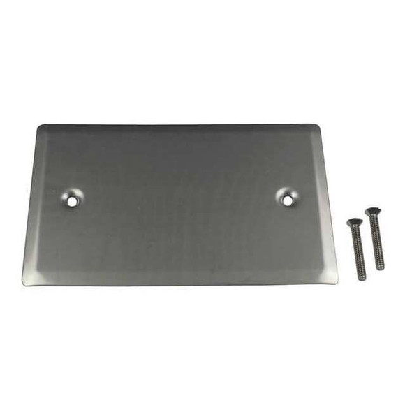 Box Cover, Square Box Type, 1 Gang, Stainless Steel, Blank Cover Type