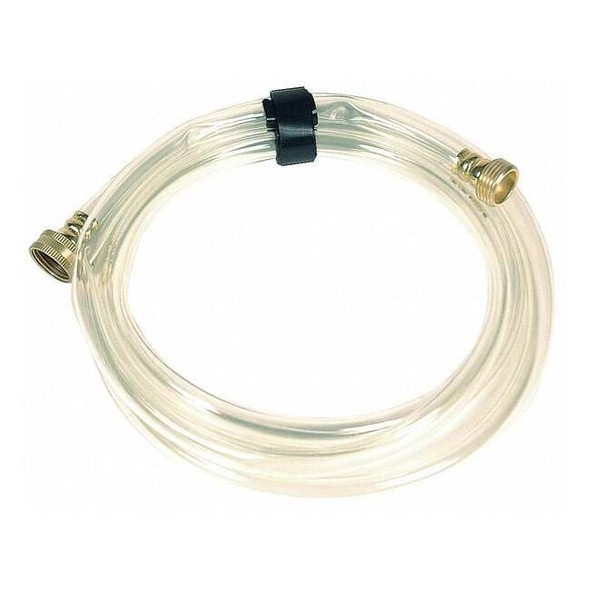 1/2 in ID x 25 ft L Water Hose, PVC Tube, Clear, Brass x Brass Fitting