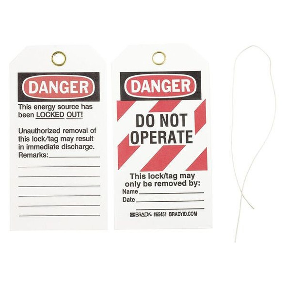 Brady Danger Tag,5-3/4 x 3 In,Cardstock,PK25, 65451 65451