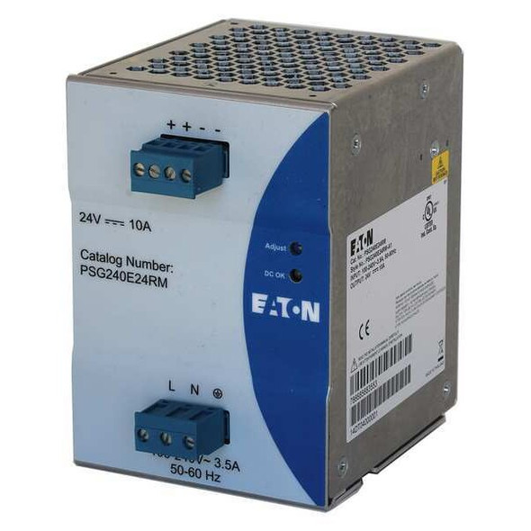 Eaton DC Power Supply,24VDC,10A,50/60 Hz PSG240E24RM Eaton DC Power Supply,24VDC,10A,50/60 Hz PSG240E24RM