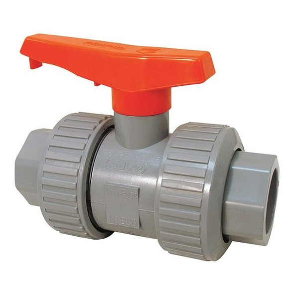 Chemtrol 3/4" Socket x FNPT CPVC Ball Valve Inline True Union U51TB-V 3/4