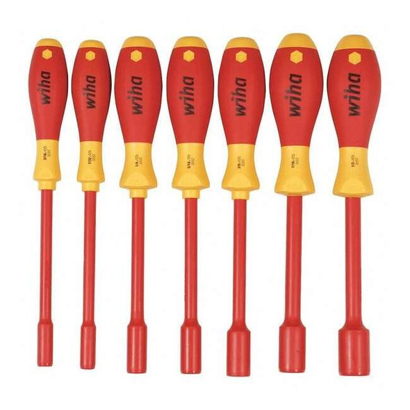 Wiha Nut Driver Set,7 pcs.,SAE,Insulated 32294