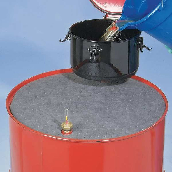 Pig Sorbent Pad, 7 gal, 22 in Dia., Universal, Gray, Polypropylene MAT208