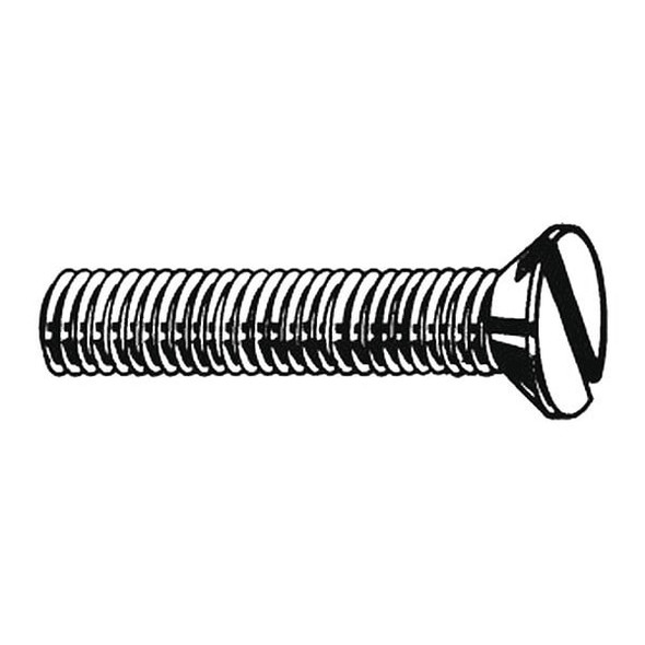 5/16"-18 x 1/2 in Slotted Flat Machine Screw, Zinc Plated Steel, 100 PK