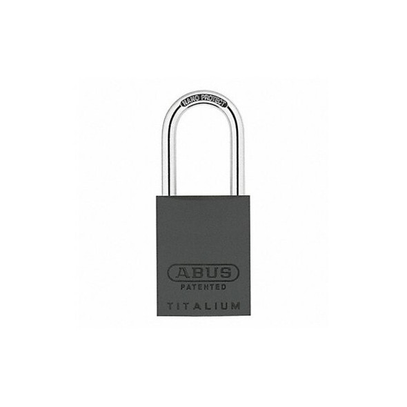 Abus Keyed Padlock, 29/32 in,Rectangle,Black 83AL/40 (200) KA Titanium