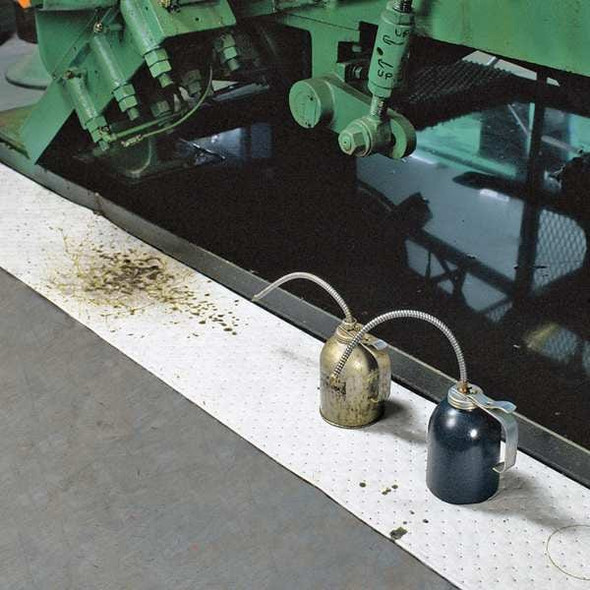 Pig Sorbent Roll, 16 gal, 15 in x 150 ft, Oil, White, Polypropylene MAT446