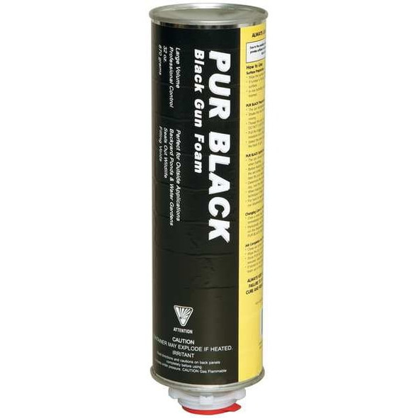 Spray Foam Sealant Kit, Gun Application Method 32 oz, Aerosol Can, Black, 7 percent Expansion Ratio