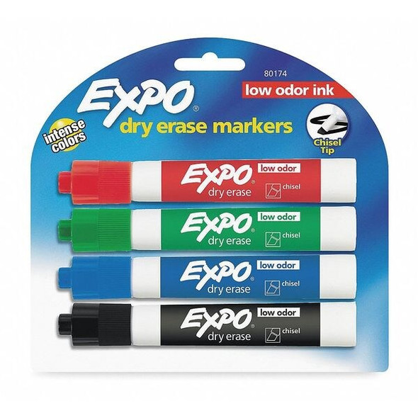 Expo Dry Erase Marker Set,Assorted,Capped,PK4 80174 Expo Dry Erase Marker Set,Assorted,Capped,PK4 80174