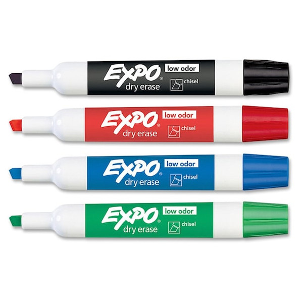 Expo Dry Erase Marker Set,Assorted,Capped,PK4 80174 Expo Dry Erase Marker Set,Assorted,Capped,PK4 80174