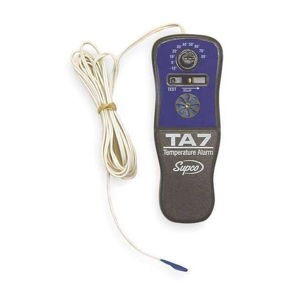 Supco Temp. Alarm,-10 to 80F,Battery Operated TA-7
