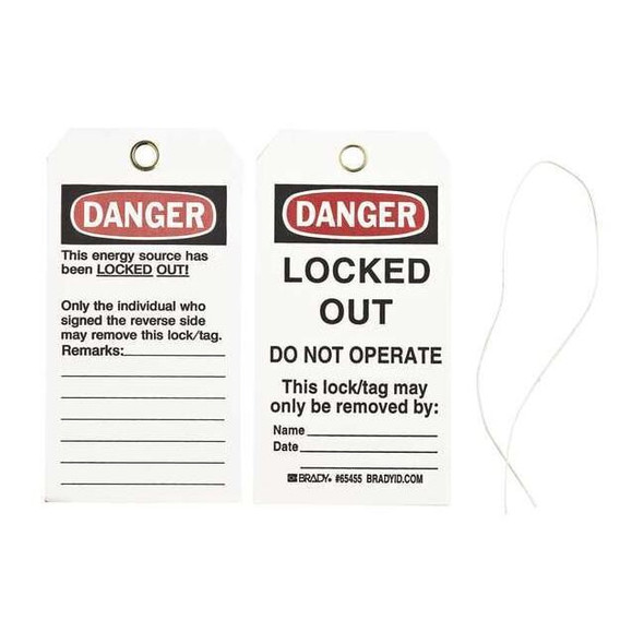 Brady Danger Tag,5-3/4 x 3 In,Cardstock,PK25 65455