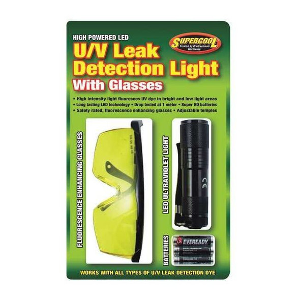 Supercool LED U/V Leak Detection Light,7 in,Steel 27408