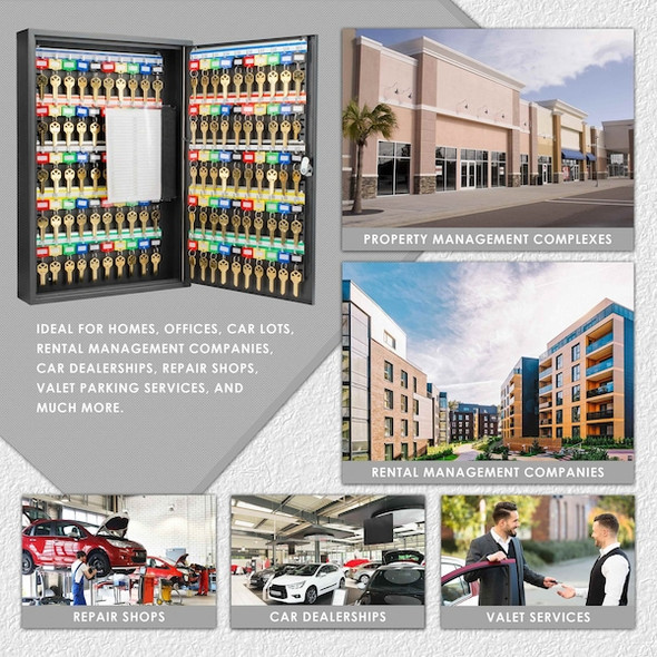 Barska Key Cabinet, Steel, Black, 100 Key Capacity CB12964