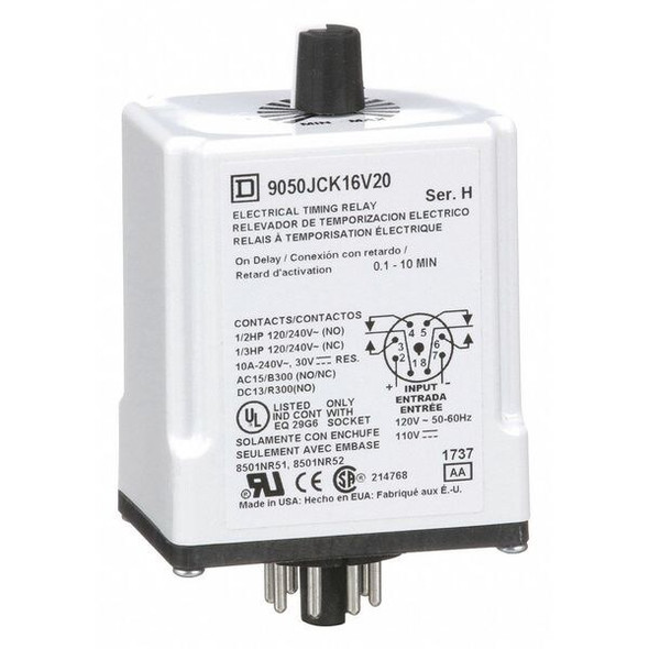 Schneider Electric SinFunTimeDelayRelay, 120VDC, 8Pins 9050JCK16V20