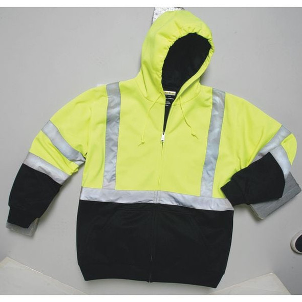 Utility Pro Hi-Viz Sweatshirt, Yellow/Blk, Polymide, L UHV425-L-BLKYLW