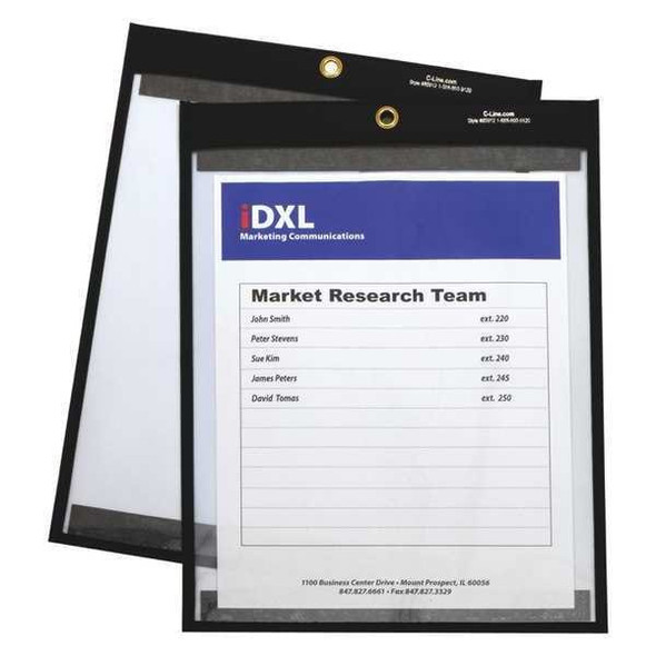 C-Line Products Shop Ticket Holder,Black/Clear,PK25 85912
