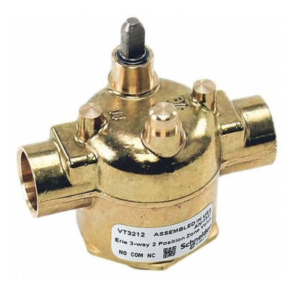 Erie Valve 3 Way,1/2in,Sweat,3.0 CV VT3212
