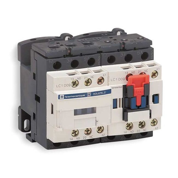 IEC Magnetic Contactor, 1NC/1NO, 120V AC, 3 P, Reversing, Screw Clamp
