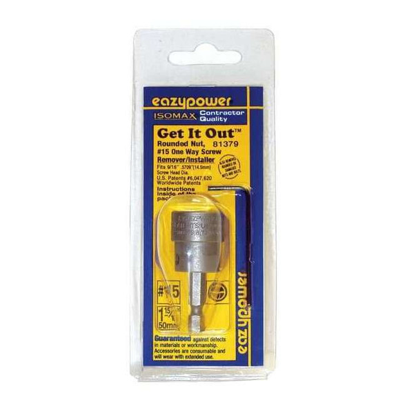 Eazypower One-WayScrewRemoverScrDrv,Hex,#15,Hex 81379