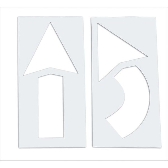 Pavement Stencil, Symbol, Arrow, 42 in Character Height, Not Applicable Font, Polyethylene, Clear