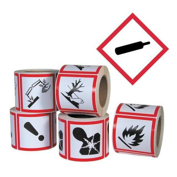Ghs Safety GHS Label, 4 in H, 4 in W, Paper, PK500 GHS1258