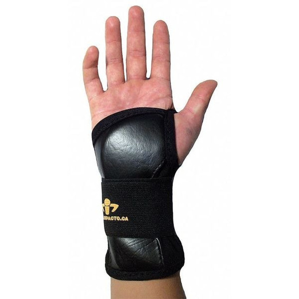 Impacto Wrist Support, Vinyl and Foam, Single Strap, Ambidextrous, Black, Size Universal EL420