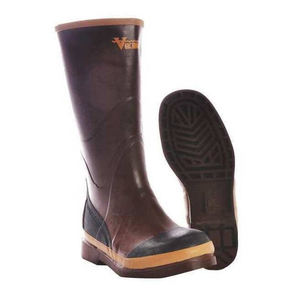 Unisex Viking(R) Tall Rubber Boots, Plain Toe, 13" Height, Brown, 16