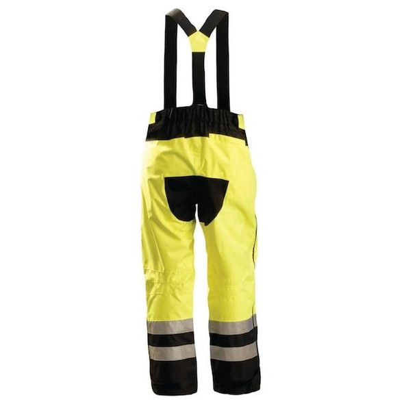 Hi-Visibility Rain Pants, Polyester, 32 in Inseam, Pull On Closure, Yellow, Size XL