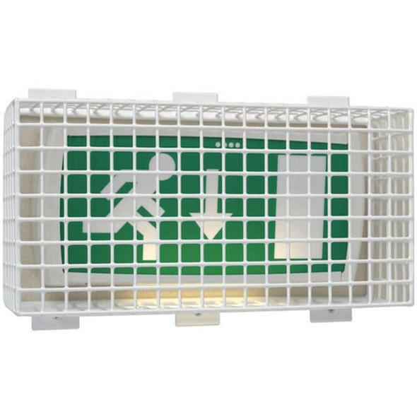 Safety Technology International Wire Guard,Steel,White,17 3/4,Emrg Lght STI-9644