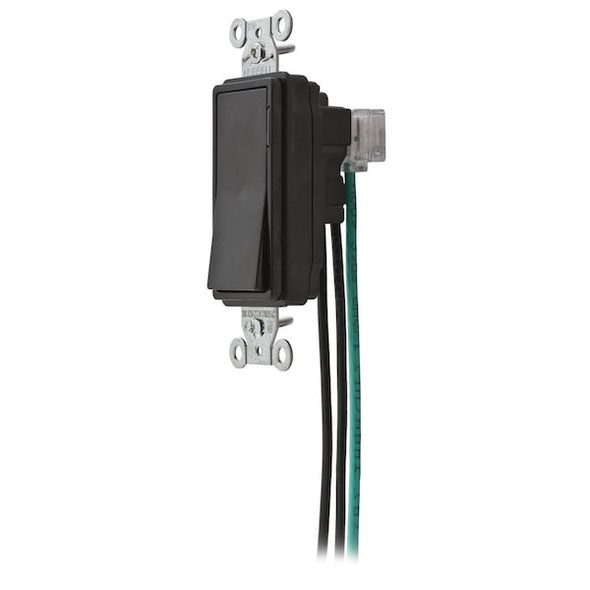 Hubbell Wiring Device-Kellems Wall Switch,1-Pole,120/277V,15A,Black SNAP1201BK Hubbell Wiring Device-Kellems Wall Switch,1-Pole,120/277V,15A,Black SNAP1201BK