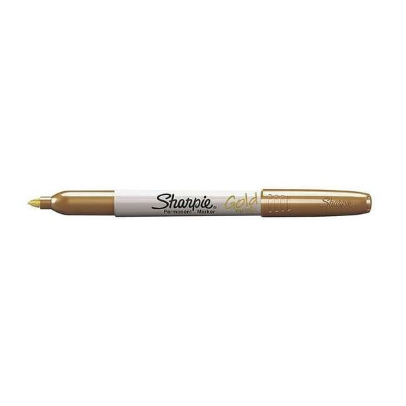 Sharpie Permanent Marker, Metallic Gold, Fine Tip, Capped, 12 PK 1823889