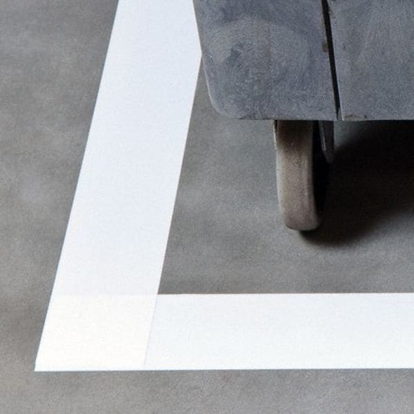 Brady Floor Marking Tape, Polyester, No Legend, White, 4 in W., 8 mil Thickness 104371