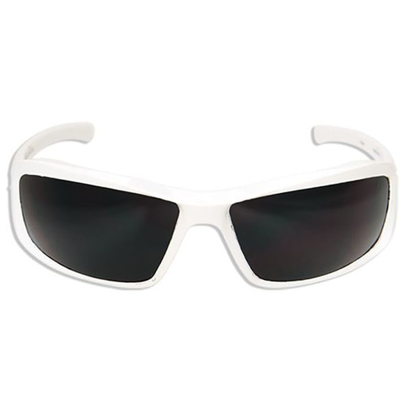 Edge Eyewear Brazeau, Safety Glasses, Anti-Scratch, Gray Lens, White Frame, Full-Frame XB146