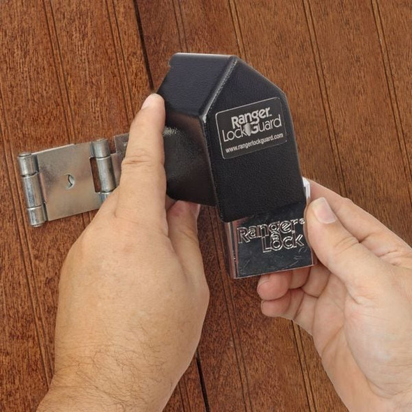 Ranger Lock Padlock Guard,Hardened Steel,Blk,2-3/4"L RGST-1L